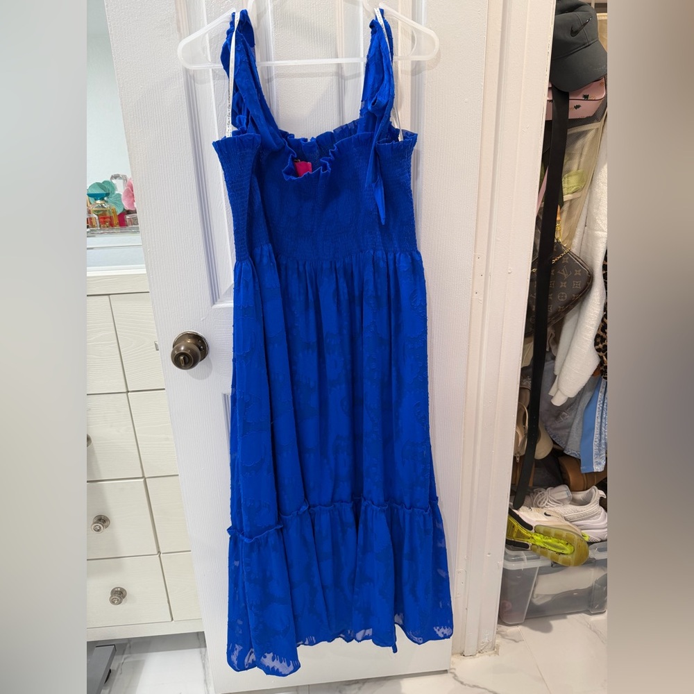 Lilly Pulitzer Royal Blue Smocked Maxi Dress